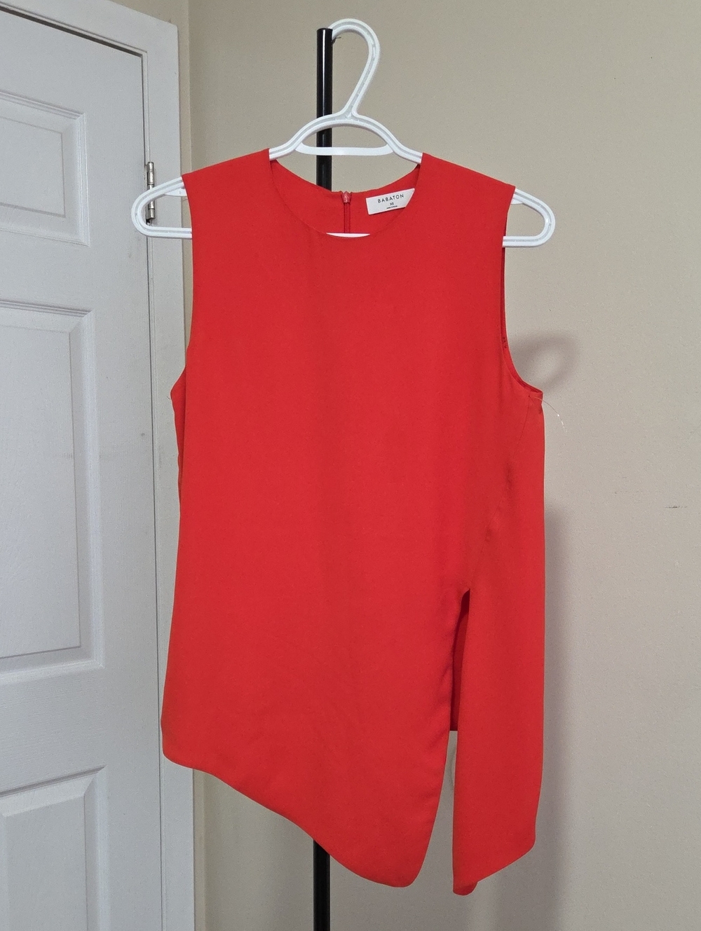 Babaton Sleeveless Asymmetric Red Dress